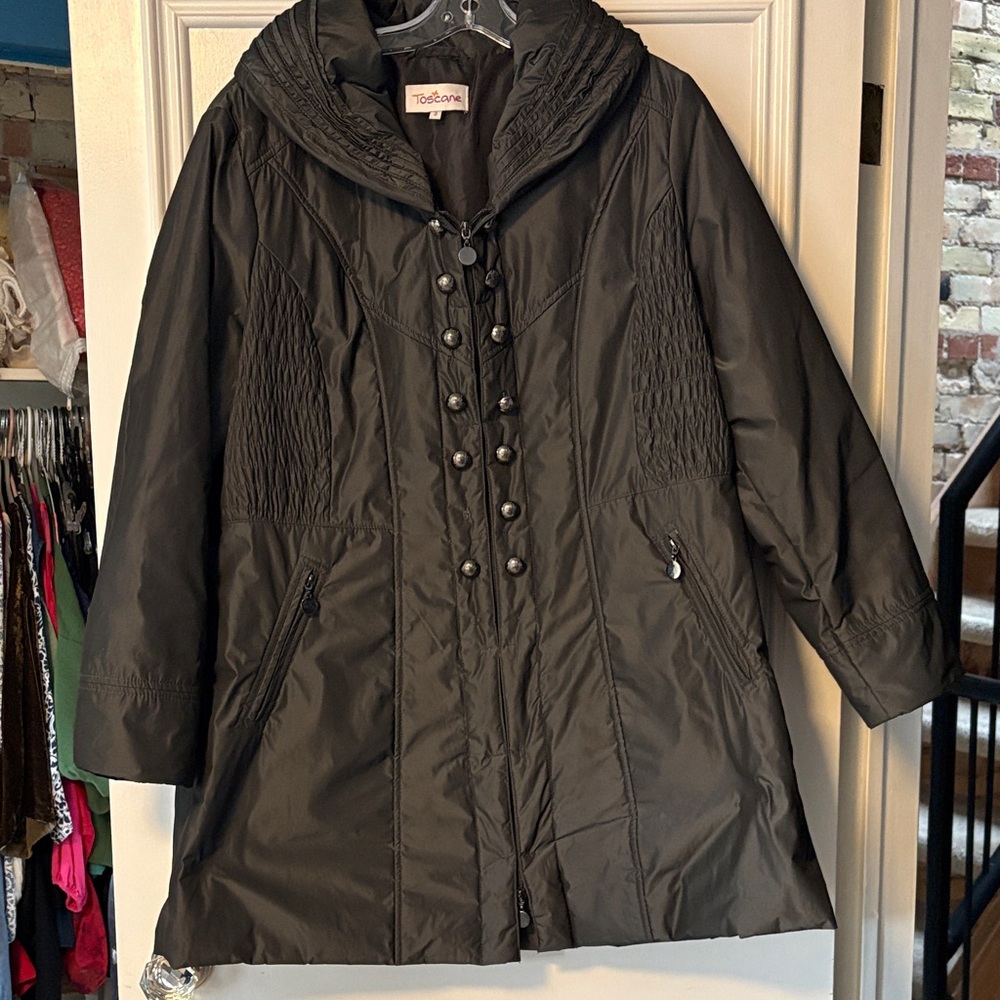 Plus Size Women's Dark Silvery Grey Winter Coat/Jacket